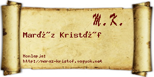 Maráz Kristóf névjegykártya