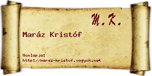 Maráz Kristóf névjegykártya