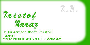 kristof maraz business card