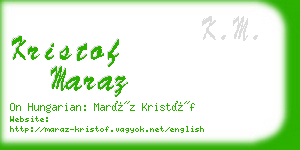 kristof maraz business card